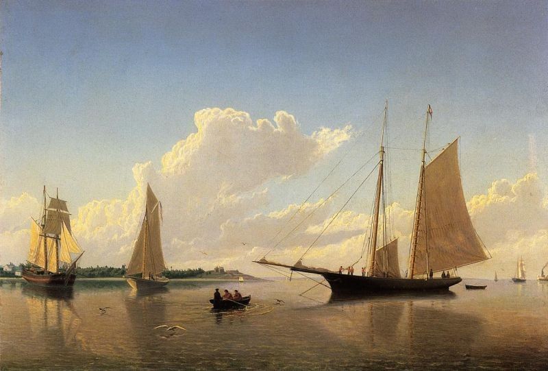 William Bradford Stowing Sails off Fairhaven